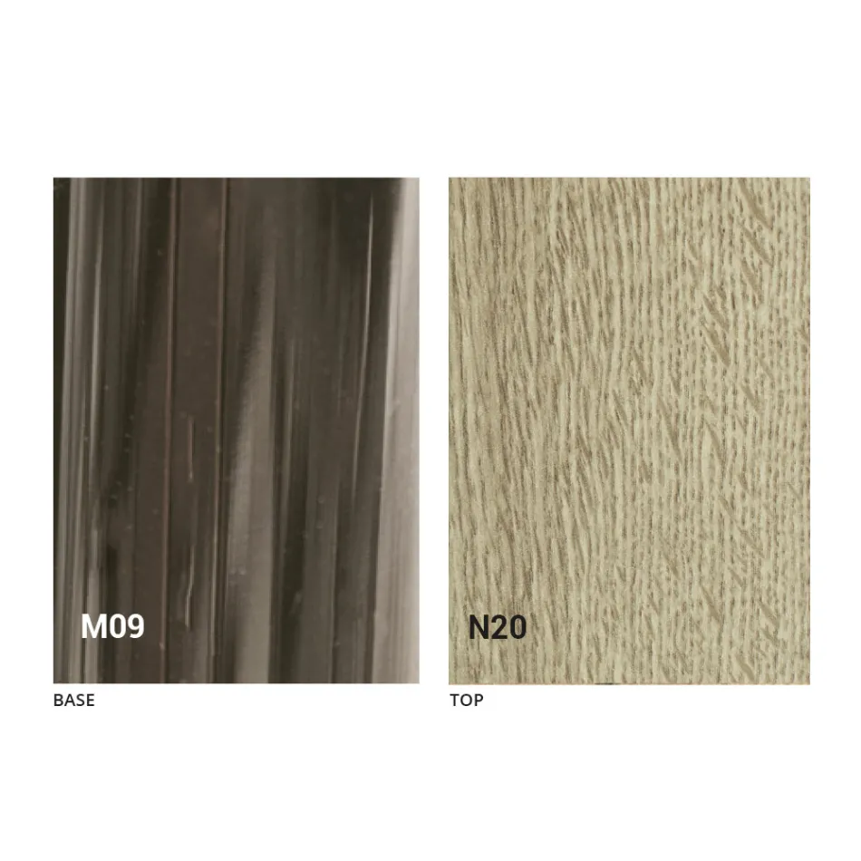 Transformerende salontafel in hout en zwart metaal Made in Italy - Niverio Viadurini