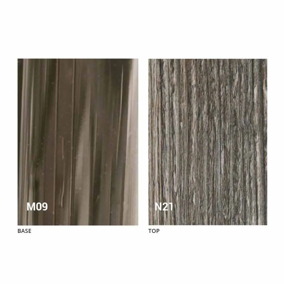 Transformeerbare design salontafel in hout en zwart metaal Made in Italy - Niverio Viadurini