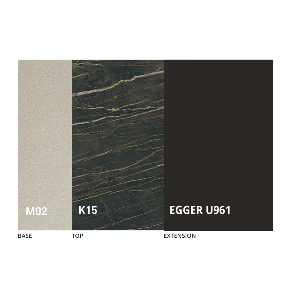 Transformeerbare salontafel in metaal en keramisch design Made in Italy - Saturn Viadurini