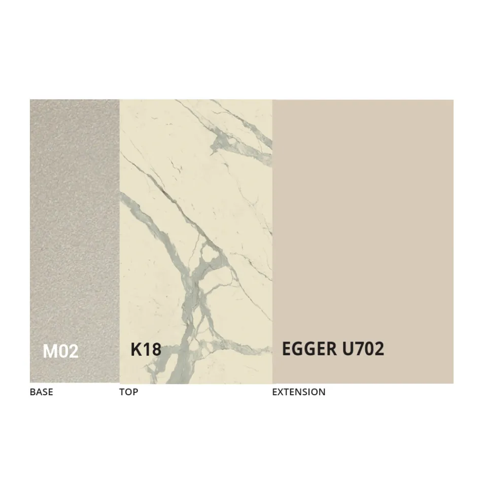 Transformeerbare salontafel in metaal en keramisch design Made in Italy - Saturn Viadurini