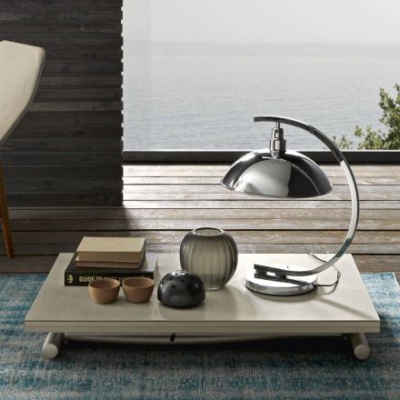 Transformeerbare salontafel in metaal en keramisch design Made in Italy - Saturn Viadurini