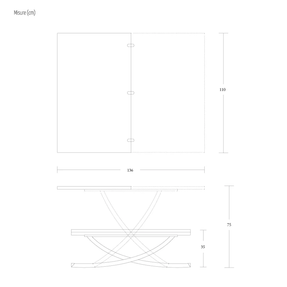 Transformeerbare salontafel in houten eettafel Made in Italy - Aikido Viadurini