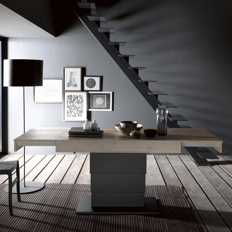 Transformeerbare salontafel in houten eettafel Made in Italy - Polar Viadurini