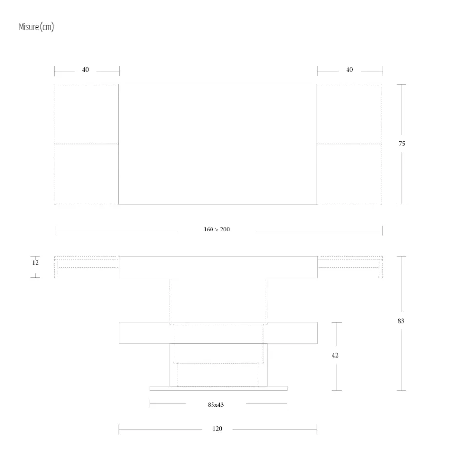 Transformeerbare salontafel in houten eettafel Made in Italy - Polar Viadurini