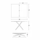 Salontafel om te bouwen tot eettafel Houten blad en metalen onderstel - Peach Viadurini