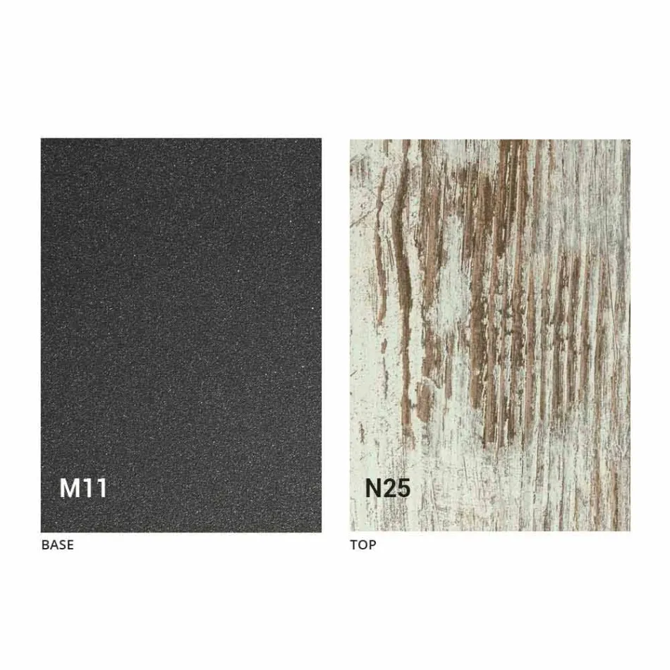 Salontafel om te bouwen tot eettafel Houten blad en metalen onderstel - Peach Viadurini