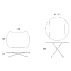 Transformeerbare salontafel in ronde eettafel van metaal en glas - Giordana Viadurini