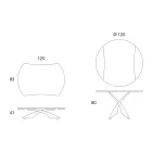 Transformeerbare salontafel in metaal en glazen woonkamertafel - Giordano Viadurini