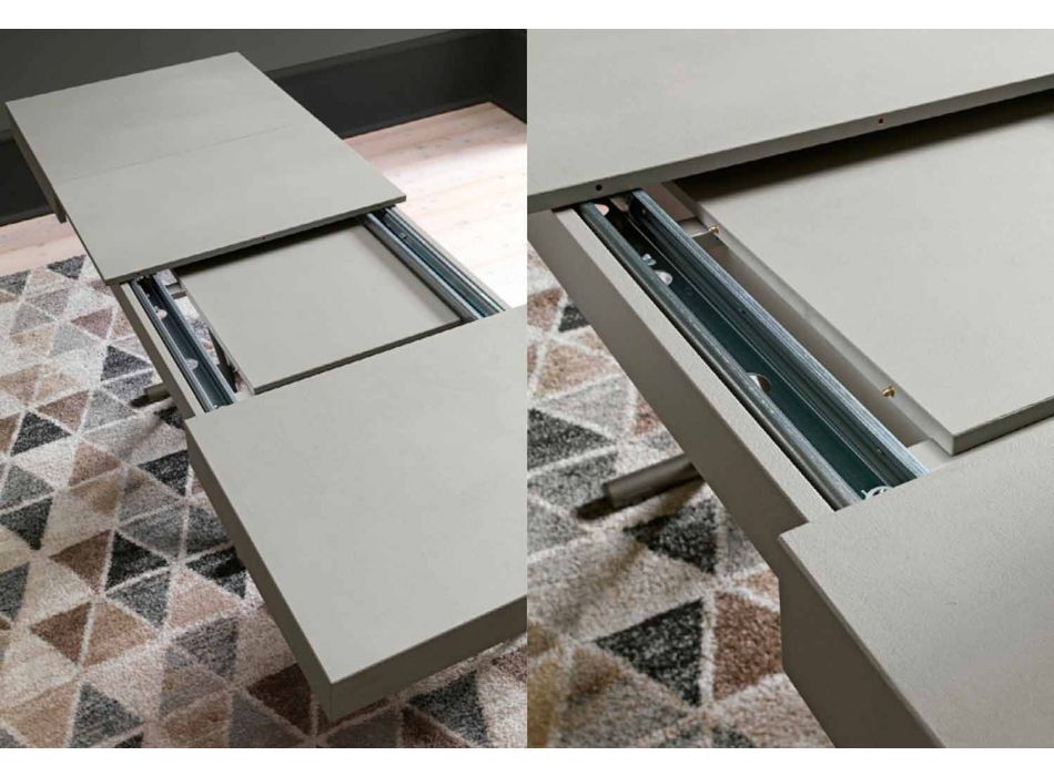 Moderne transformeerbare salontafel met blad in Malta-effect Made in Italy - Patroclus Viadurini