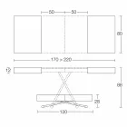 Moderne transformeerbare salontafel met blad in Malta-effect Made in Italy - Patroclus Viadurini