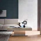 Moderne transformeerbare salontafel met blad met morteleffect Made in Italy - Salomon Viadurini