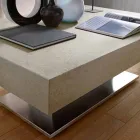 Moderne transformeerbare salontafel met blad met morteleffect Made in Italy - Salomon Viadurini