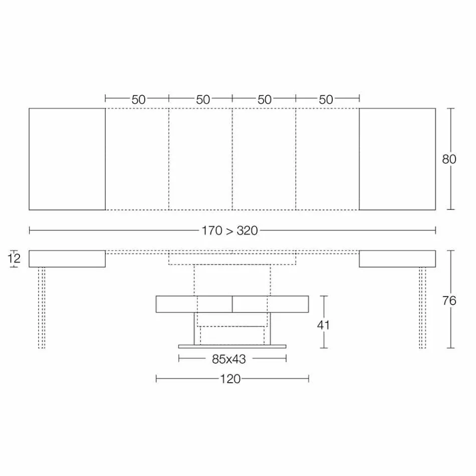 Moderne transformeerbare salontafel met blad met morteleffect Made in Italy - Salomon Viadurini