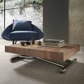 Moderne transformeerbare salontafel in hout en metaal, gemaakt in Italië - Spirit