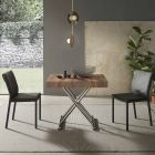 Moderne transformeerbare salontafel in hout en metaal, gemaakt in Italië - Spirit Viadurini