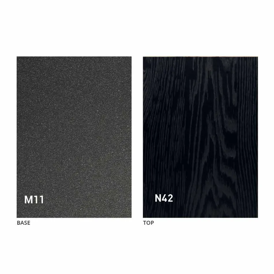 Moderne transformeerbare salontafel in grafietmetaal en houten blad - Sistocle Viadurini