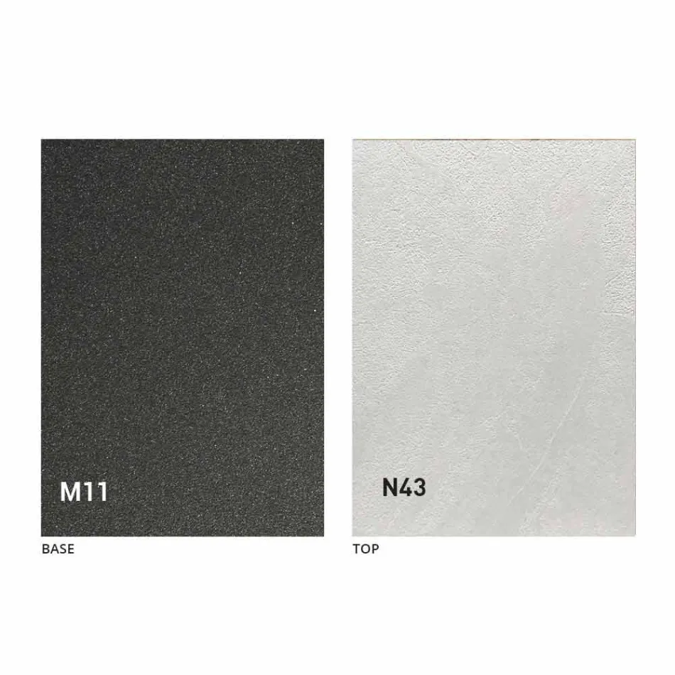 Moderne transformeerbare salontafel in grafietmetaal en houten blad - Sistocle Viadurini