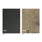 Moderne transformeerbare salontafel in grafietmetaal en houten blad - Sistocle Viadurini