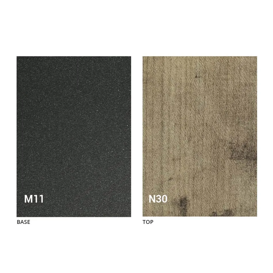 Moderne transformeerbare salontafel in grafietmetaal en houten blad - Sistocle Viadurini