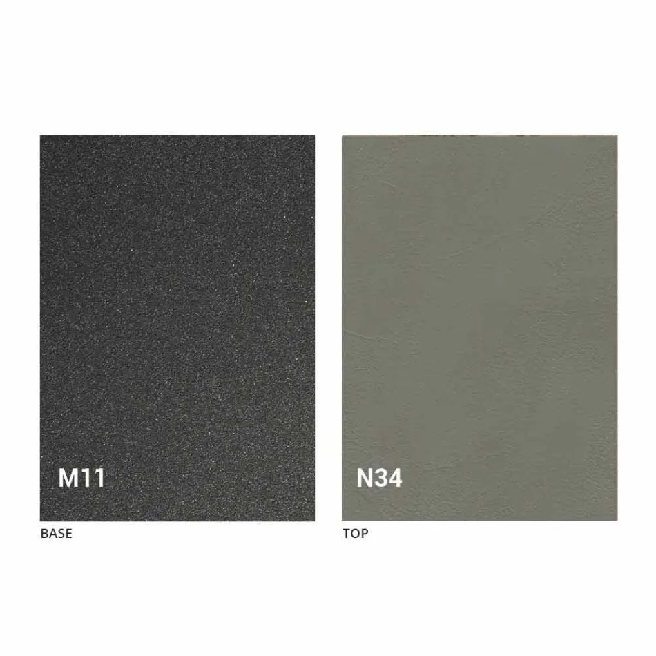 Moderne transformeerbare salontafel in grafietmetaal en houten blad - Sistocle Viadurini