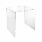 transparante modern design salontafel 40x40cm Terry Klein, made in Italy Viadurini
