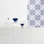 transparante modern design salontafel 50x50cm Big Terry, made in Italy Viadurini