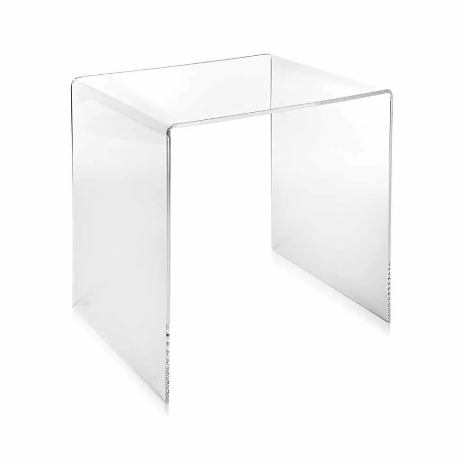 transparante modern design salontafel 50x50cm Big Terry, made in Italy Viadurini