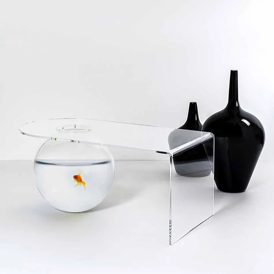 transparante tafel L90xH40xP48 cm Bolly modern design, made in Italy Viadurini