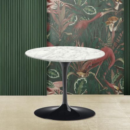 Tulip salontafel Eero Saarinen H 39 met Carrara marmeren blad Made in Italy - Scarlet Viadurini