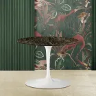 Tulip Salontafel Eero Saarinen H 39 met ovaal blad in Emperador Dark Marble Viadurini