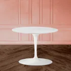 Tulip Salontafel Eero Saarinen H 39 Ovaal in wit vloeibaar laminaat Made in Italy - Scarlet Viadurini