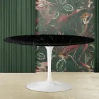 Tulip Salontafel Eero Saarinen H 41 met ovaal blad in zwart Marquinia-marmer Viadurini