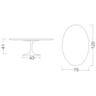 Tulip Salontafel Eero Saarinen H 41 met ovaal blad in zwart Marquinia-marmer Viadurini