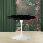 Tulip Salontafel Eero Saarinen H 41 met rond zwart Marquinia marmeren blad Viadurini