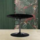 Tulip Salontafel Eero Saarinen H 41 met rond zwart Marquinia marmeren blad Viadurini