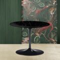 Tulip Eero Saarinen H 41 Salontafel met Marquinia Zwart Marmeren Rond Blad - Scarlet