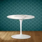 Eero Saarinen Tulip salontafel H 41 in Aura 22 keramiek, gemaakt in Italië - Scharlakenrood Viadurini