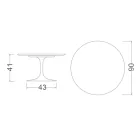 Tulip salontafel Eero Saarinen H 41 in absoluut wit keramiek Made in Italy - Scarlet Viadurini