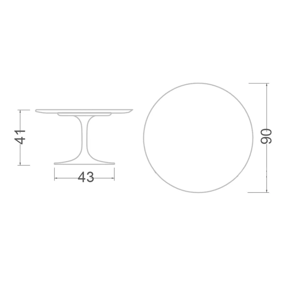 Tulip salontafel Eero Saarinen H 41 in absoluut wit keramiek Made in Italy - Scarlet Viadurini