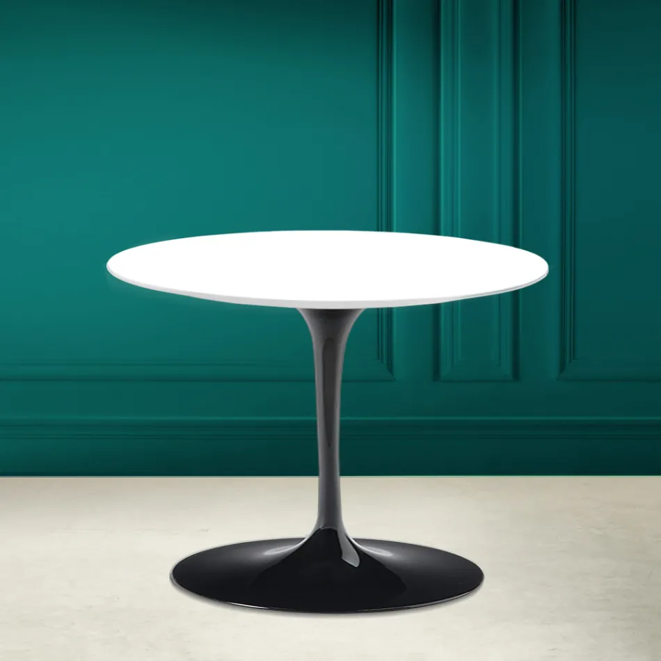 Tulip salontafel Eero Saarinen H 41 in absoluut wit keramiek Made in Italy - Scarlet Viadurini
