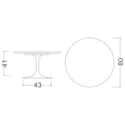 Eero Saarinen Tulip salontafel H 41 in Domoos keramiek, gemaakt in Italië - Scharlakenrood Viadurini