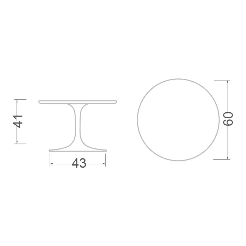 Tulip Salontafel Eero Saarinen H 41 in Entzo Keramiek Made in Italy - Scarlet Viadurini