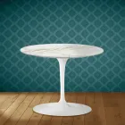 Eero Saarinen Tulip salontafel H 41 in gepolijst keramiek, gemaakt in Italië - Scharlakenrood Viadurini
