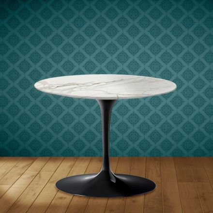 Eero Saarinen Tulip salontafel H 41 in gepolijst keramiek, gemaakt in Italië - Scharlakenrood Viadurini