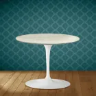 Eero Saarinen Tulip salontafel H 41 in Marmorio keramiek, gemaakt in Italië - Scharlakenrood Viadurini