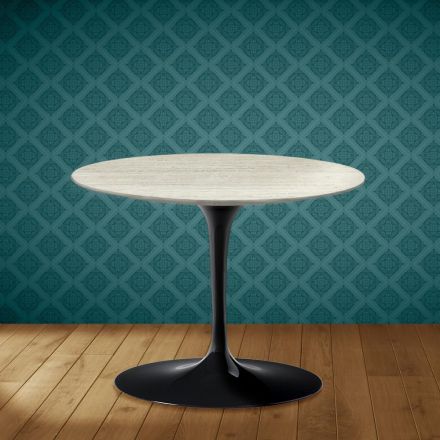 Eero Saarinen Tulip salontafel H 41 in Marmorio keramiek, gemaakt in Italië - Scharlakenrood Viadurini