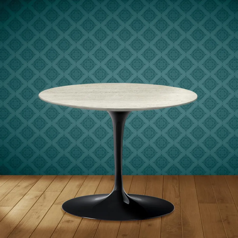 Eero Saarinen Tulip salontafel H 41 in Marmorio keramiek, gemaakt in Italië - Scharlakenrood Viadurini