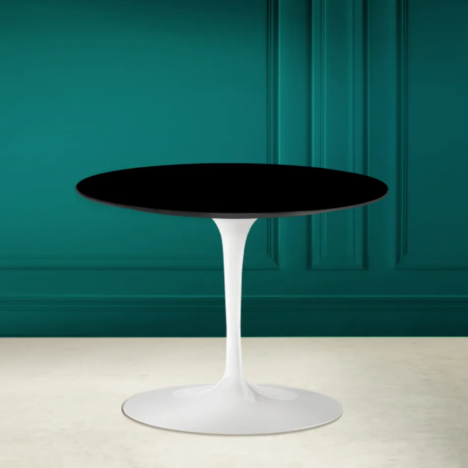 Tulip salontafel Eero Saarinen H 41 in absoluut zwart keramiek Made in Italy - Scarlet Viadurini