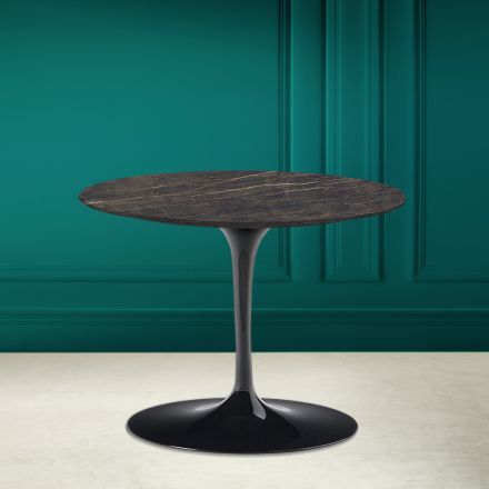 Tulip Salontafel Eero Saarinen H 41 in Noir Desire Made in Italy Keramiek - Scarlet Viadurini