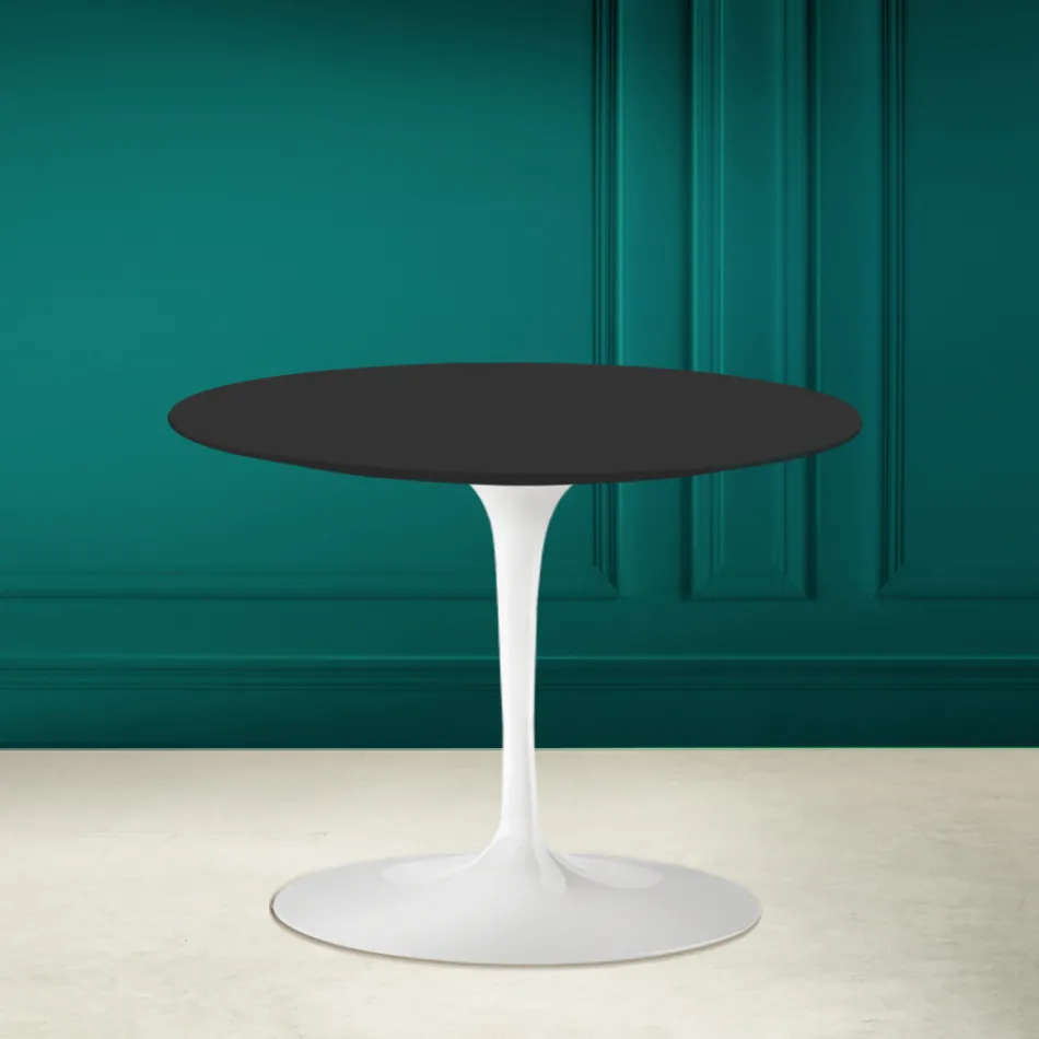 Tulip Salontafel Eero Saarinen H 41 in Noir Soft Ceramic Made in Italy - Scarlet Viadurini